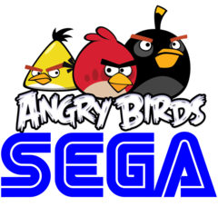 Sega has announced that it will buy the company that created Angry Birds. (Image: Sega and Angry Birds logos)