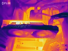 Heat map of the KFA2 GTX 1660 XLR8 (1-Click OC) during a stress test (PT 100%)