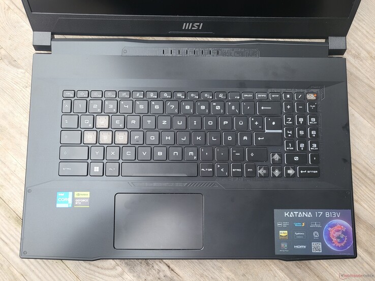 MSI Katana 17: Keyboard area