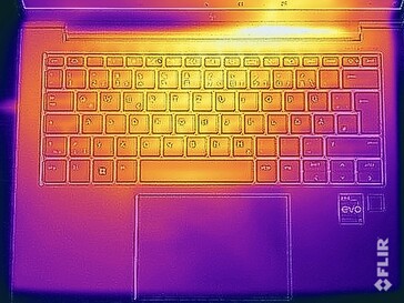 Surface temperatures during the stress test (top)