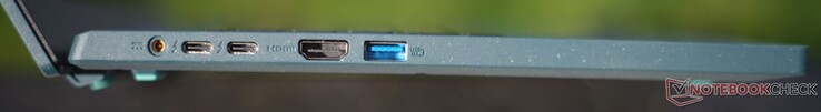 Left: Charging port, 2x Thunderbolt 4, HDMI 2.1, USB-A 3.2 Gen1