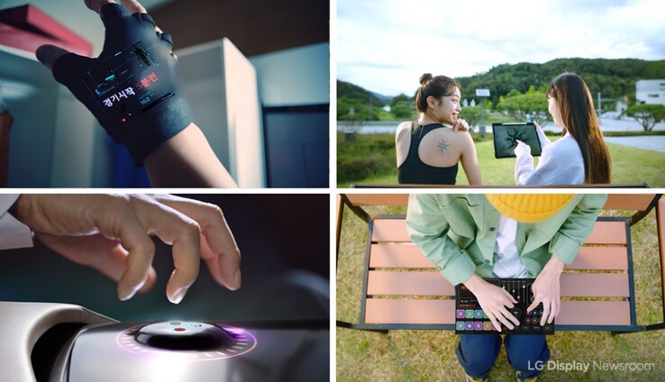 LG Display envisions LG Stretchable displays will be used with wearables and computing devices. (Image source: LG Display)