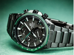 The Casio Edifice EQB1100XDC1A (pictured) has a scratch-resistant sapphire crystal with an anti-reflective coating. (Image source: Casio)