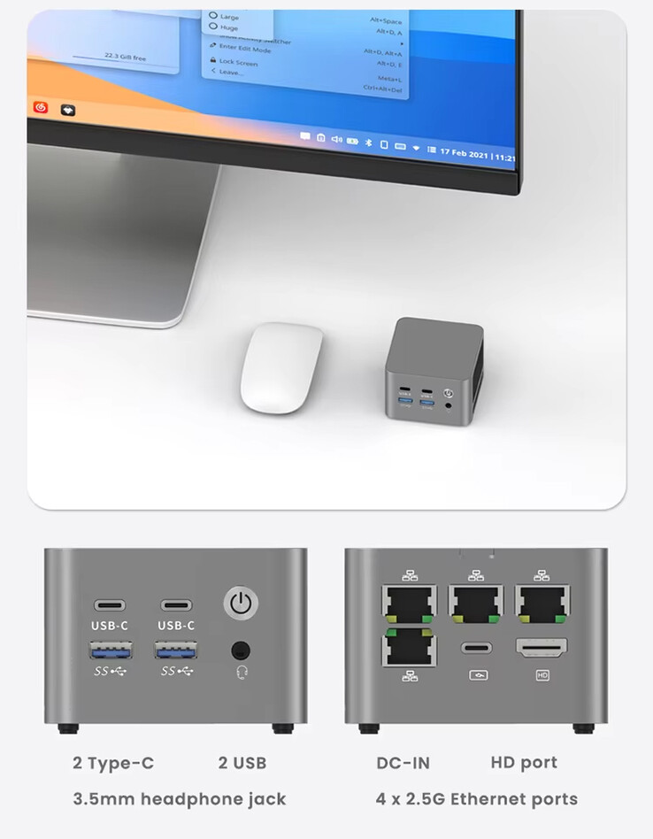 Connectivity ports of the mini PC (Image source: Topton)