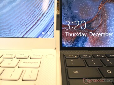 2019 XPS 13 (left) vs. 2020 XPS 13 (right). Note the narrower "chin" bezel