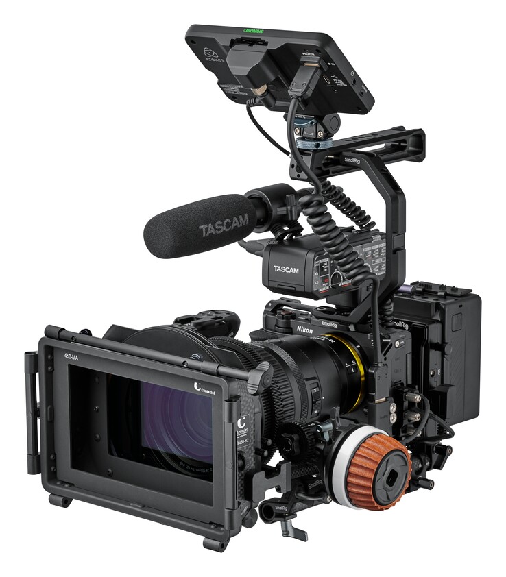 The Nikon ZR cinema camera can be fully kitted for use on movie sets by filmmaking professionals. (Image source: Nikon)