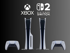 PS5 consoles are shown below Xbox and Nintendo Switch 2 logos (Image source: Sony PlayStation, Microsoft Gaming, Nintendo of America with edits)