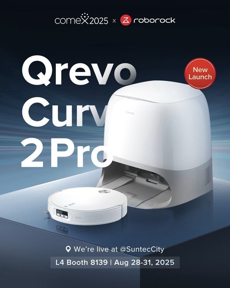 The Roborock Qrevo Curv 2 Pro robot vacuum. (Image source: Roborock via Facebook)