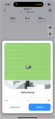 Setting the mowing direction