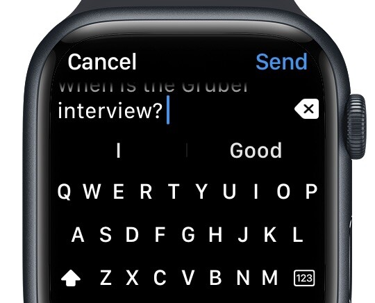 Typing on the Apple Watch might feel more natural and less like you need to shave down your fingertips with sandpaper. (Image source: @BrahmShank - Twitter)