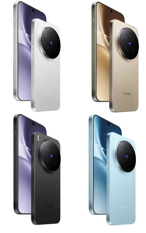 The Vivo X300 Pro in its four rumoured global launch colours. (Image source: Vivo)
