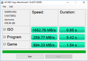 AS SSD Copy Benchmark