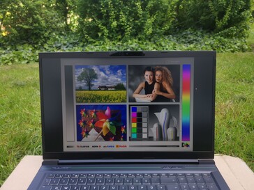 Outside when looking directly at the screen
