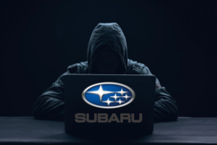 A security researcher uncovered a vulnerability that allowed him to track and control Subaru cars. (Image source: Subaru logo and Shutterstock, w/ edits)