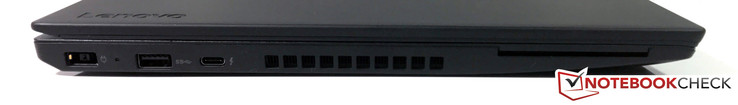Left side: Power (SlimTip), USB 3.0, USB-C (Gen.2, Thunderbolt 3, DisplayPort 1.2)