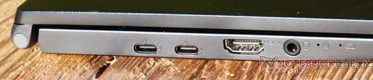 Connections on the left: two Thunderbolt 4, HDMI 2.0, headset