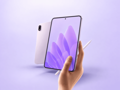 Oppo Pad Mini Matte Display Edition shown from the front and rear with a stylus