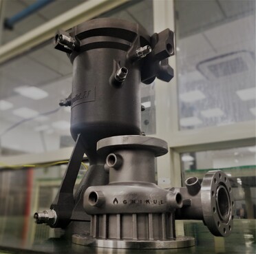 The 3D printed rocket engine and LOX pump (Image Source: Agnikul)