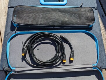 A cable pocket is integrated in the base of the Anker solar panel