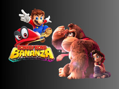 Donkey Kong Bananza artwork with a 3D Mario (Image source: Nintendo of America with edits)