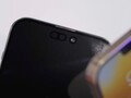 The iPhone 14 Pro Max and its dual punch hole cameras up close. (Image source: Unbox Therapy)