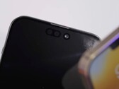 The iPhone 14 Pro Max and its dual punch hole cameras up close. (Image source: Unbox Therapy)