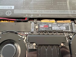 The laptop can house two one-sided M.2-2280 SSDs.