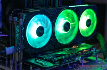 The KFA2 GeForce RTX 4070 EX Gamer during the noise emission test