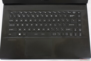 The keyboard and clickpad are identical to the GE66 in both feel and dimensions