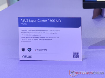 Main highlights of Asus ExpertCenter P600 AiO (Image source: Notebookcheck)
