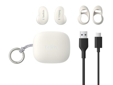 Box contents of the SoundForm Anywhere earbuds. (Image source: Belkin)