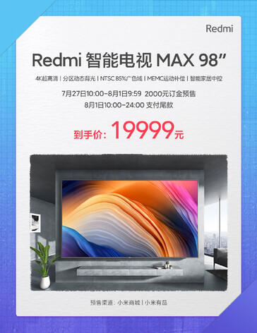 Redmi Max 98 sale. (Image source: Redmi TV)