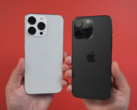 A "15 Pro Max" replica (left) with a real-life 14 Pro Max. (Source: MacRumors via YouTube)