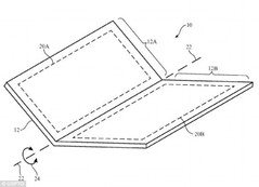Apple intends to use a single foldable screen instead of a dual-panel setup. (Source: USPTO.gov)