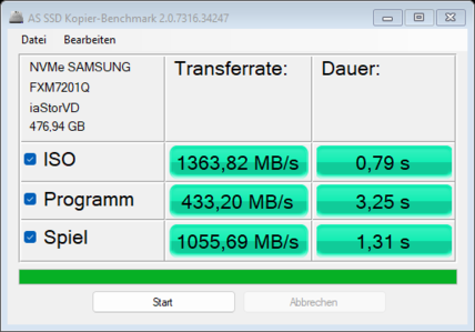 AS SSD - copy benchmarks