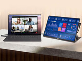 The new 16-inch OLED display has a launch price of €299.90 in the EU. Pictured: a promo picture showing the portable monitor connected to a laptop.