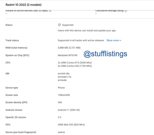 (Image source: Google Play Console via @stufflistings)