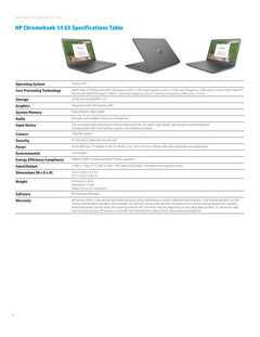 Chromebook 14 G5 spec sheet