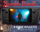 The Indie Roulette bundle will expire on August 2, 2025. Pictured: Steam Deck running The Hong Kong Massacre. (Image source: Steam and Humble Bundle - edited)