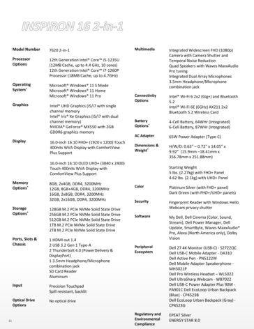 Inspiron 16 7620 2-in-1 specifications (Source: Dell)