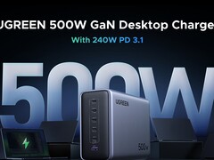 The Ugreen Nexode 500 W GaN charger features a total of six ports—five USB-C and one USB-A (Image source: Ugreen)