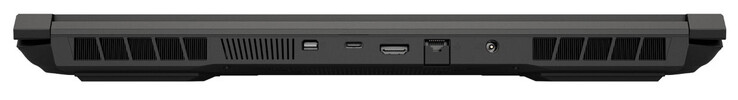 Back: Mini Displayport 1.4a (G-Sync), USB 3.2 Gen 2 (USB-C), HDMI 2.1, Gigabit Ethernet, power supply