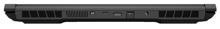 Back: Mini Displayport 1.4a (G-Sync), USB 3.2 Gen 2 (USB-C), HDMI 2.1, Gigabit Ethernet, power supply