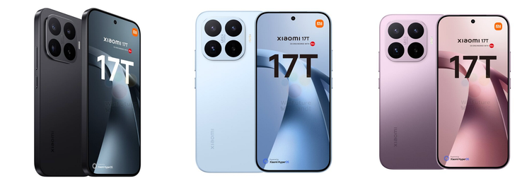 High-res renders of the Xiaomi 17T.