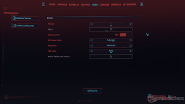 Cyberpunk 2077 Update 2 - Display settings