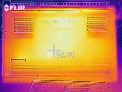 Heat distribution when idle (bottom side)