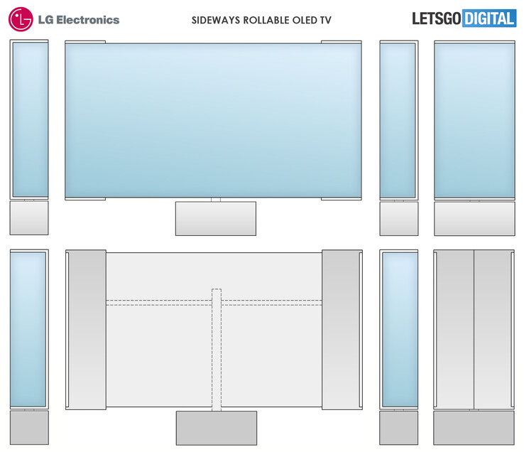 The new type of LG rollable TV in render form. (Source: WIPO via LetsGoDigital)