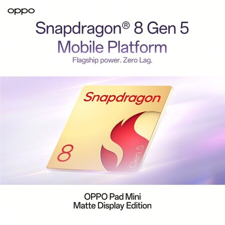 Qualcomm Snapdragon 8 Gen 5 processor graphic for the Oppo Pad Mini