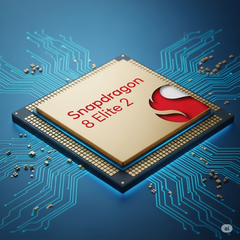 The Qualcomm Snapdragon 2 has been spotted online. Pictured: Snapdragon 8 Elite 2 promo render (image source: Google Gemini)