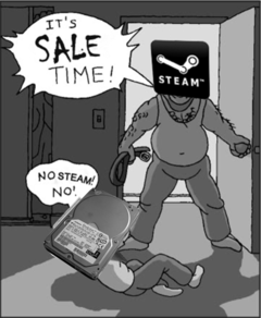 With over 125 million active users, Valve's Steam digital distribution platform is the largest digital storefront for PC games. (Source: Unknown)
